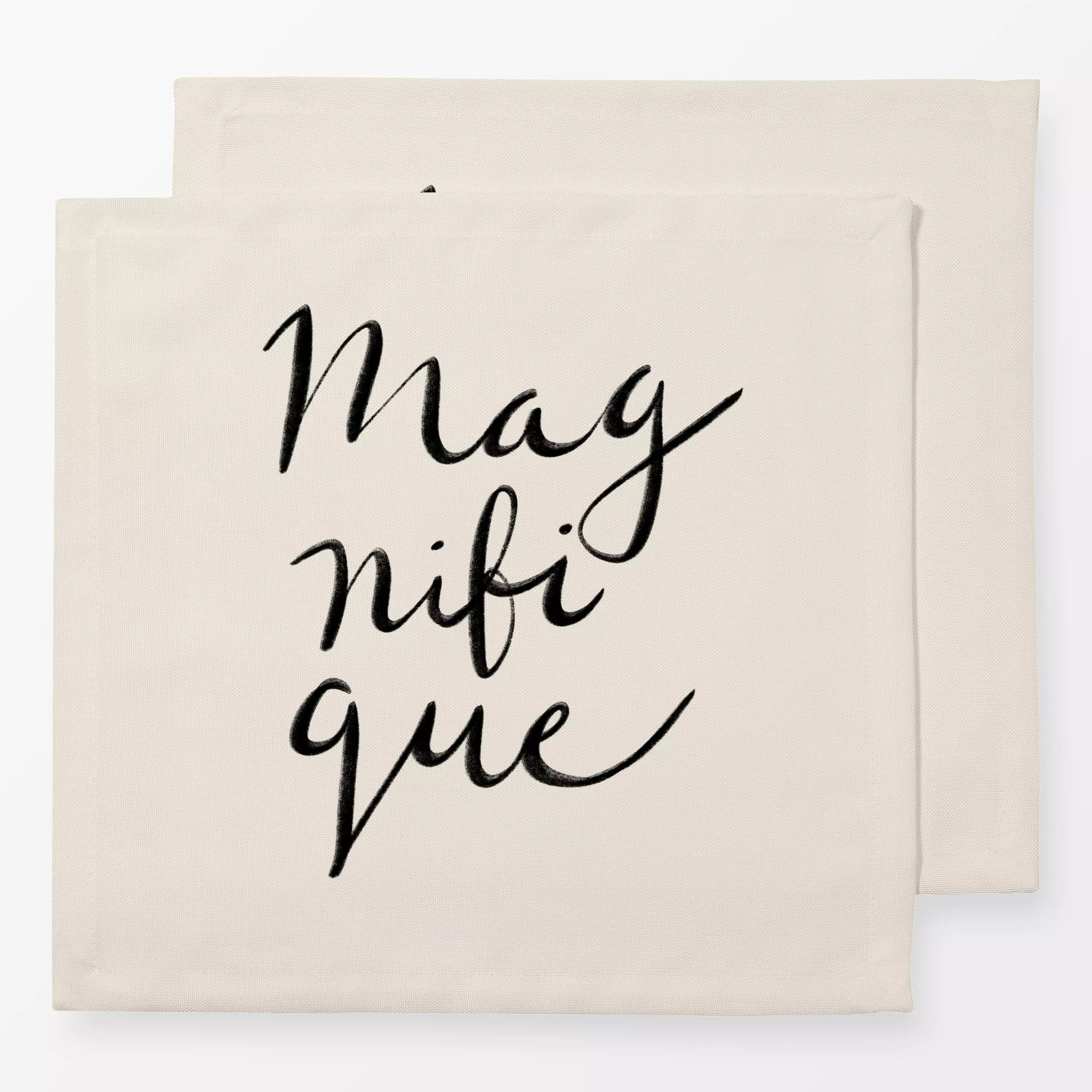 Servietten Magnifique - Sprüche & Schriftzüge - von „Studio Kesse"; typografie, schrift, Spruchkissen, handgeschrieben, Lett...