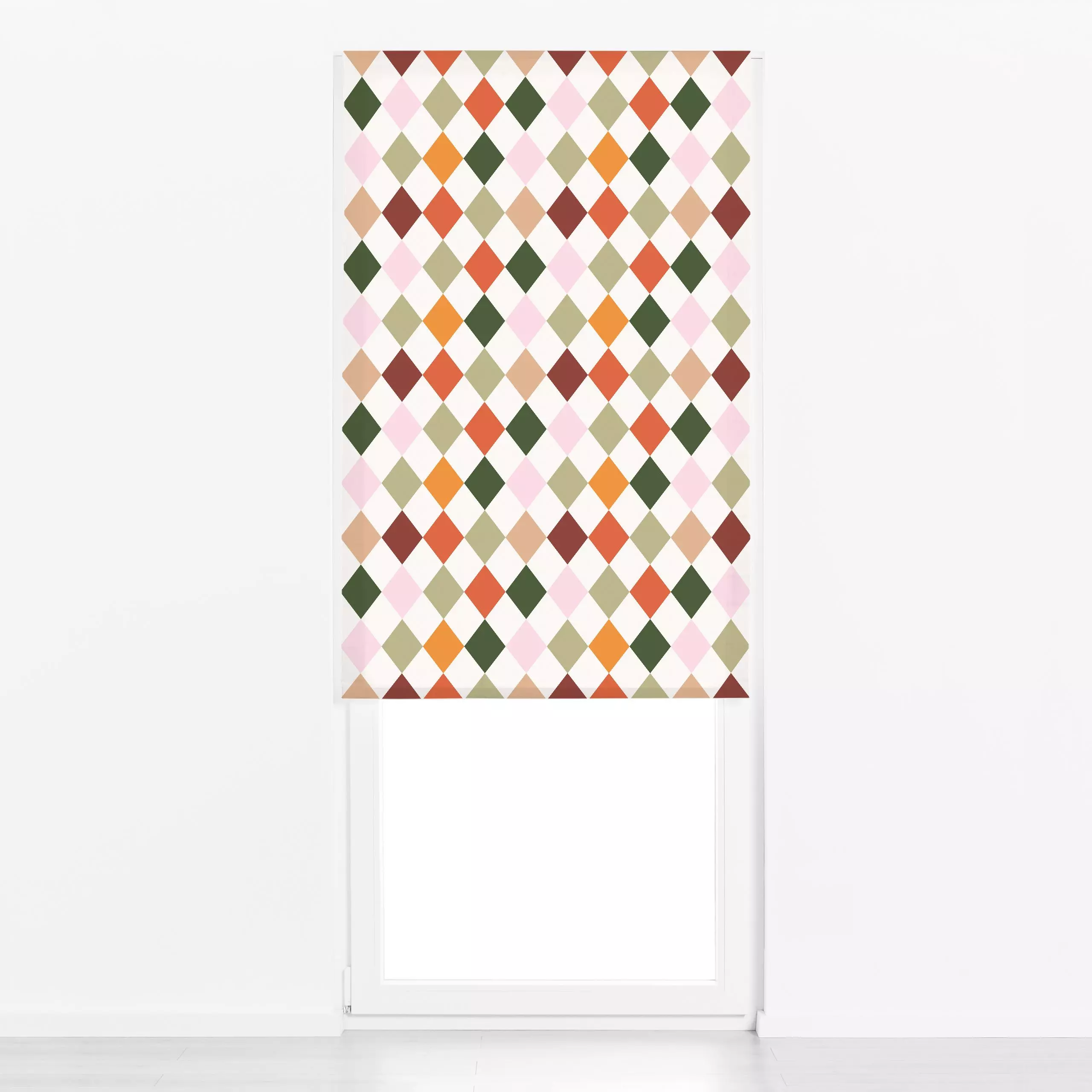 Raffrollo Pattern Colorful - Herbst, Symbole & Muster - von „Jana Driver"; Muster, Herbst, Raute, bunt, Herbstdeko, pattern,...