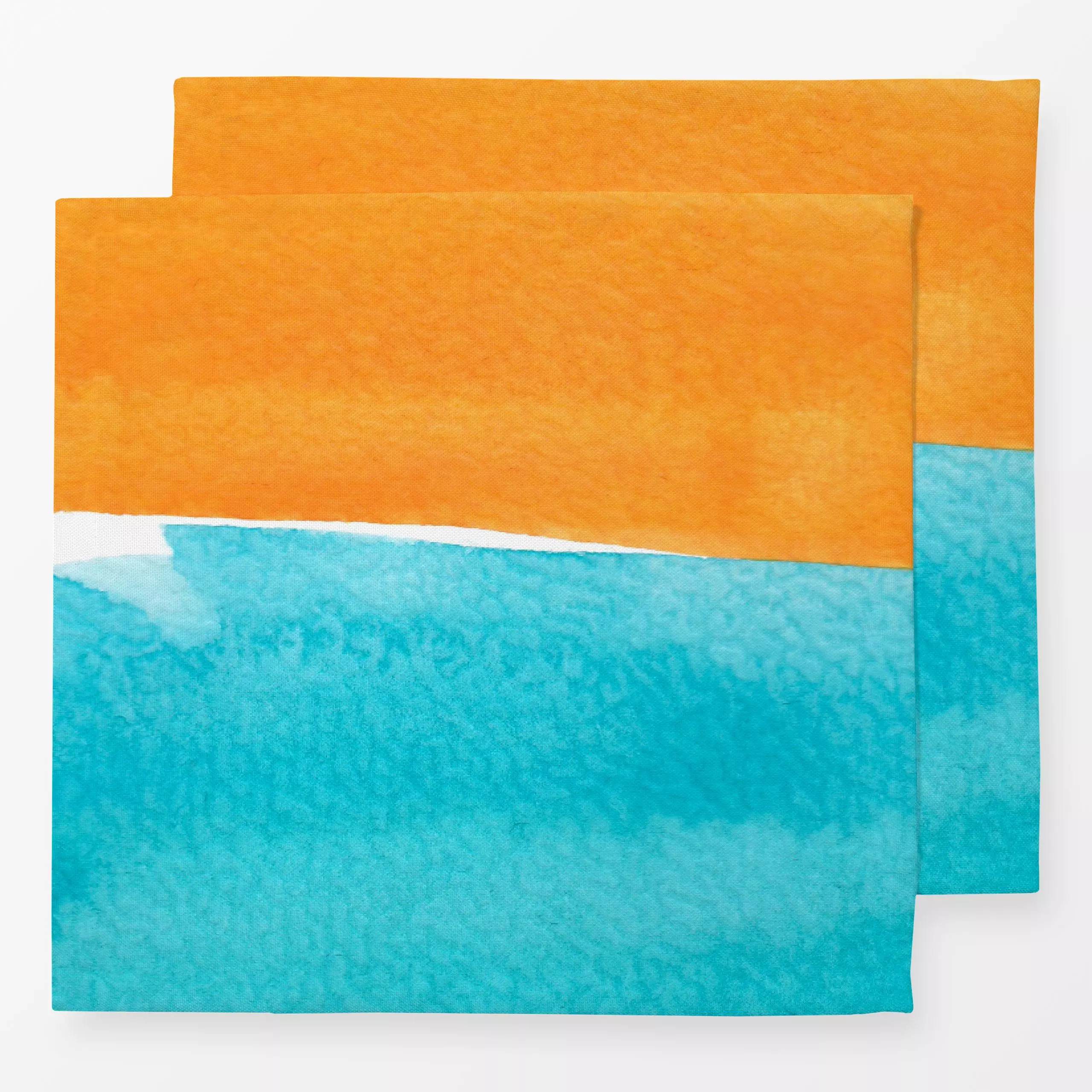 Servietten Sommerbrise blau/orange - Natur & Landschaft, Sommer, Symbole & Muster - von „Kathrin Löffler"; Aquarell, Textur,...