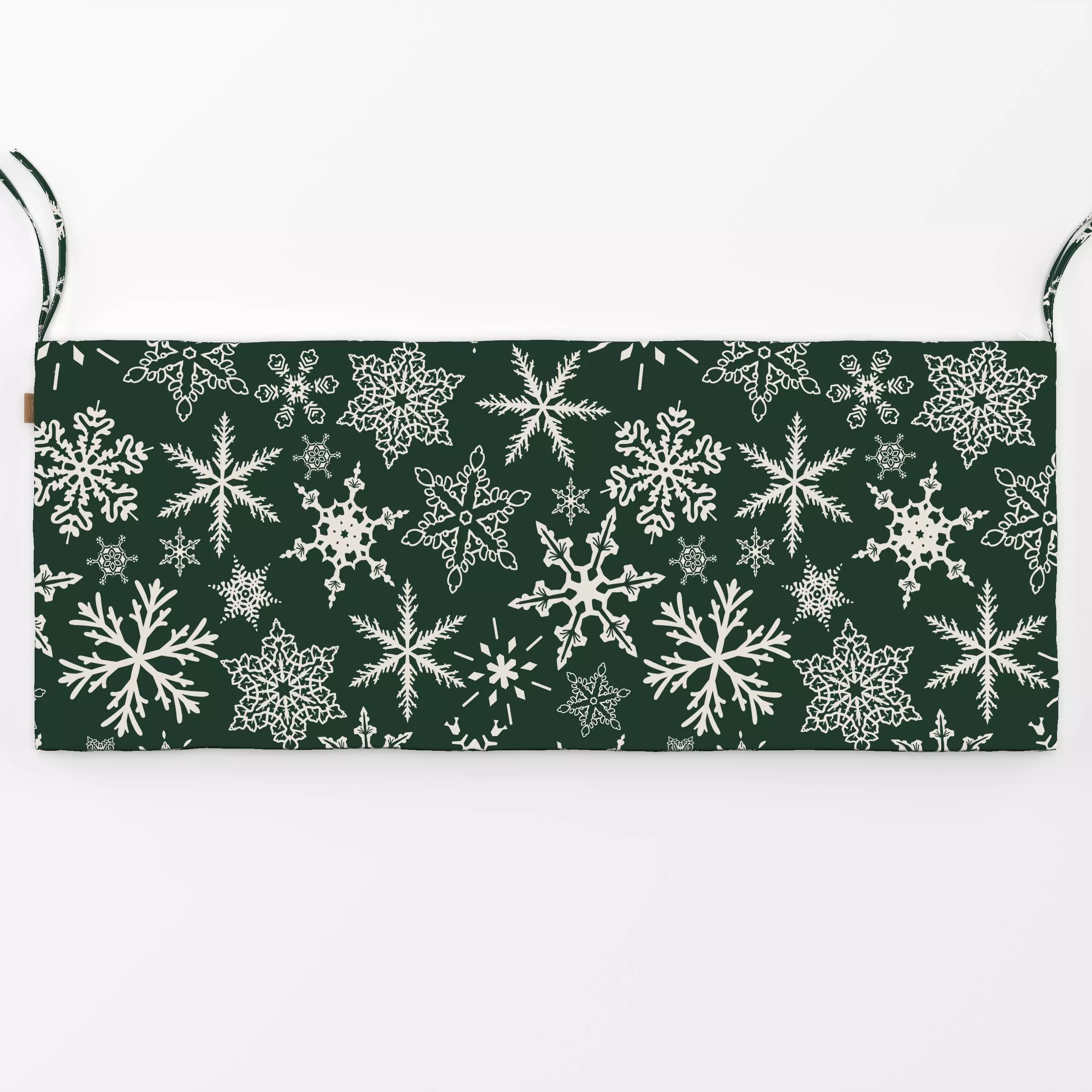 Bankauflage Schneeflocken auf grün - Weihnachten, Winter, Symbole & Muster - von „Uta Naumann"; boho, skandinavisch, Schneef...