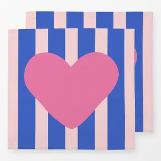 Servietten Heart & Stripes blue
