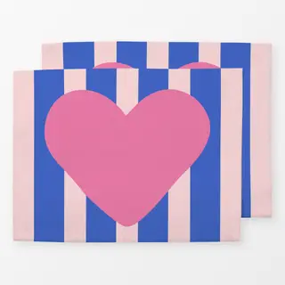 Tischset Heart & Stripes blue