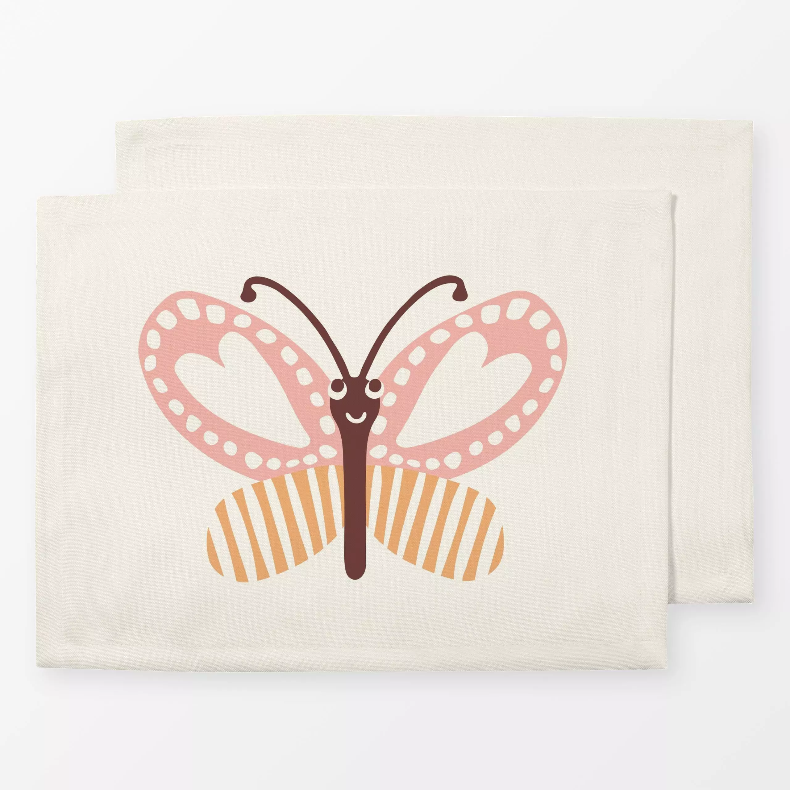 Tischset Schmetterling beige rosa gelb - Frühling, Kinderzimmer & Motive für Kinder, Tiere - von „Kathrin Woo"; Kinder, Schm...