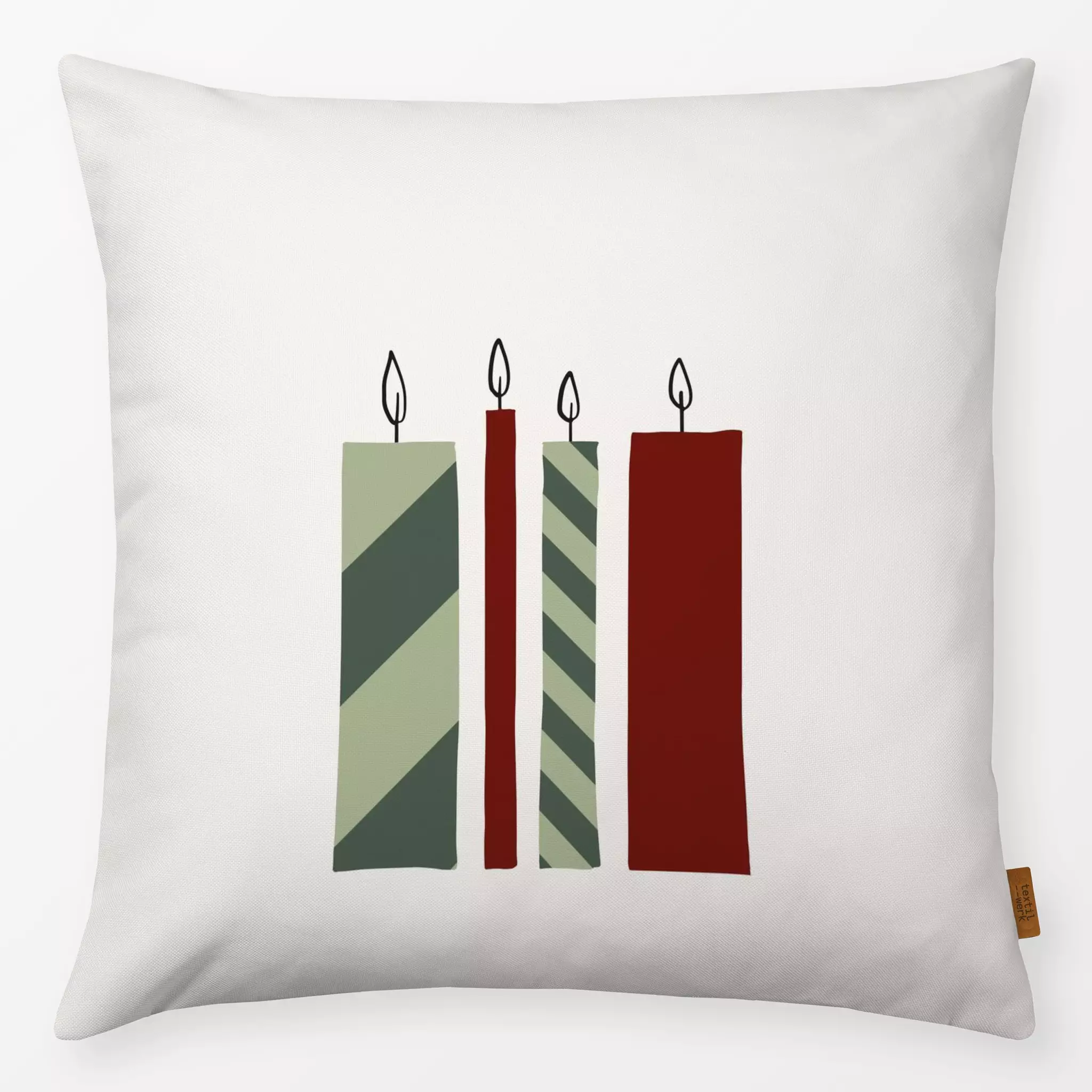 Kissen Kissen Kerzen Advent Rot Grün