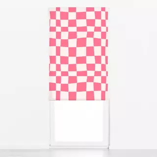 Raffrollo Crazy Chessboard Red Light