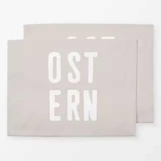 Tischset Ostern Weiß Auf Beige