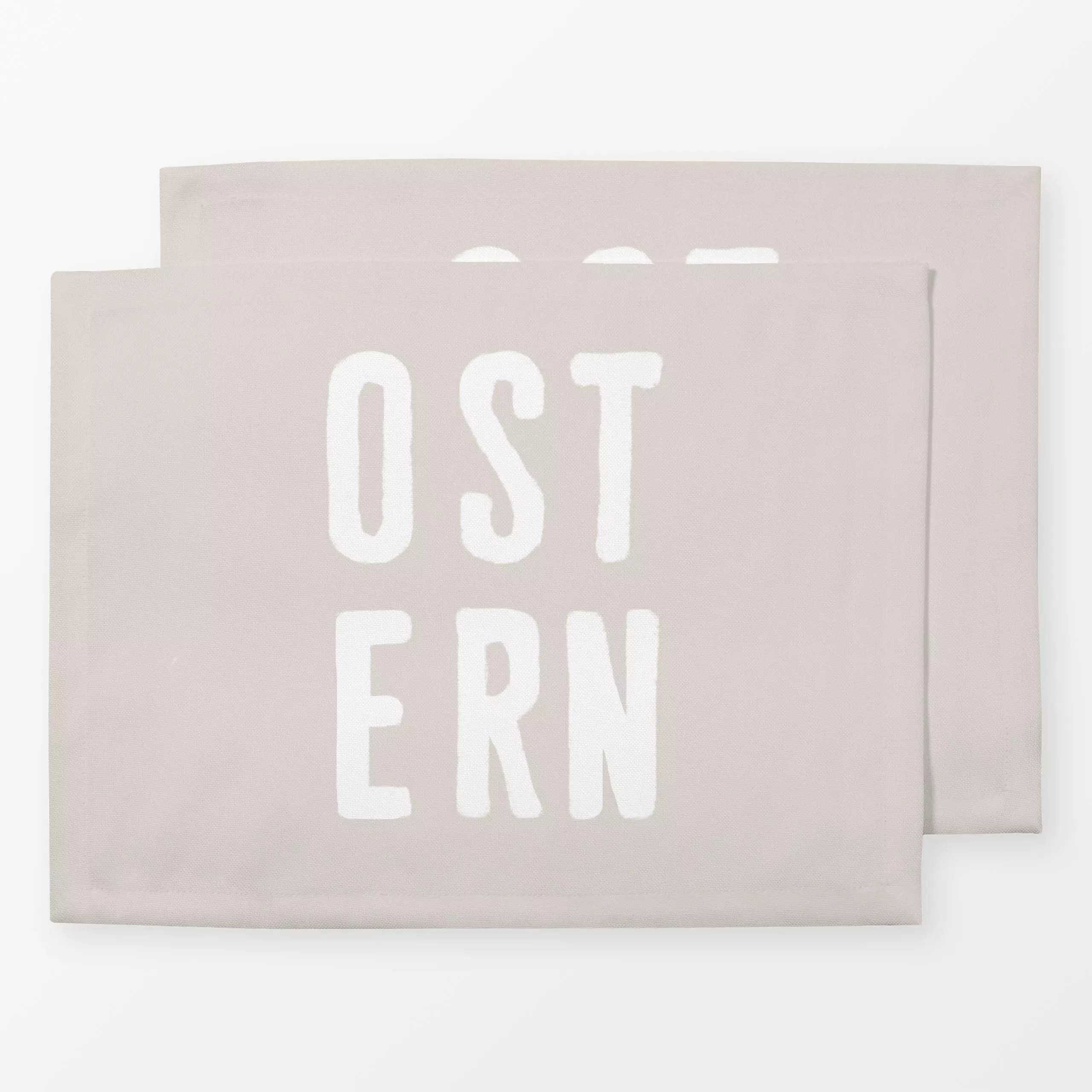 Tischset Ostern Weiß Auf Beige, Spruch, Ostern, von Alisa Knöß