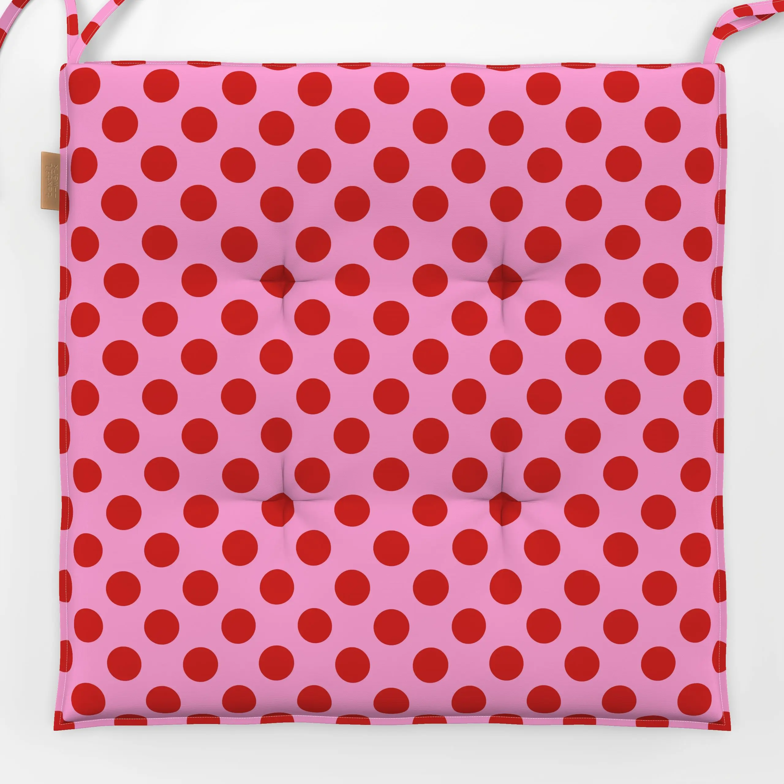 Sitzkissen Polka Dots red pink - Frühling, Sommer, Symbole & Muster - von „Karen Menzenbach"; abstrakt, Punkte, rosa, Retro,...