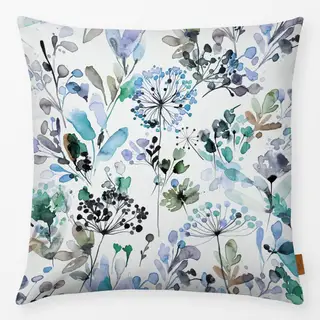 Kissen Watercolor Wild Grasses Blue