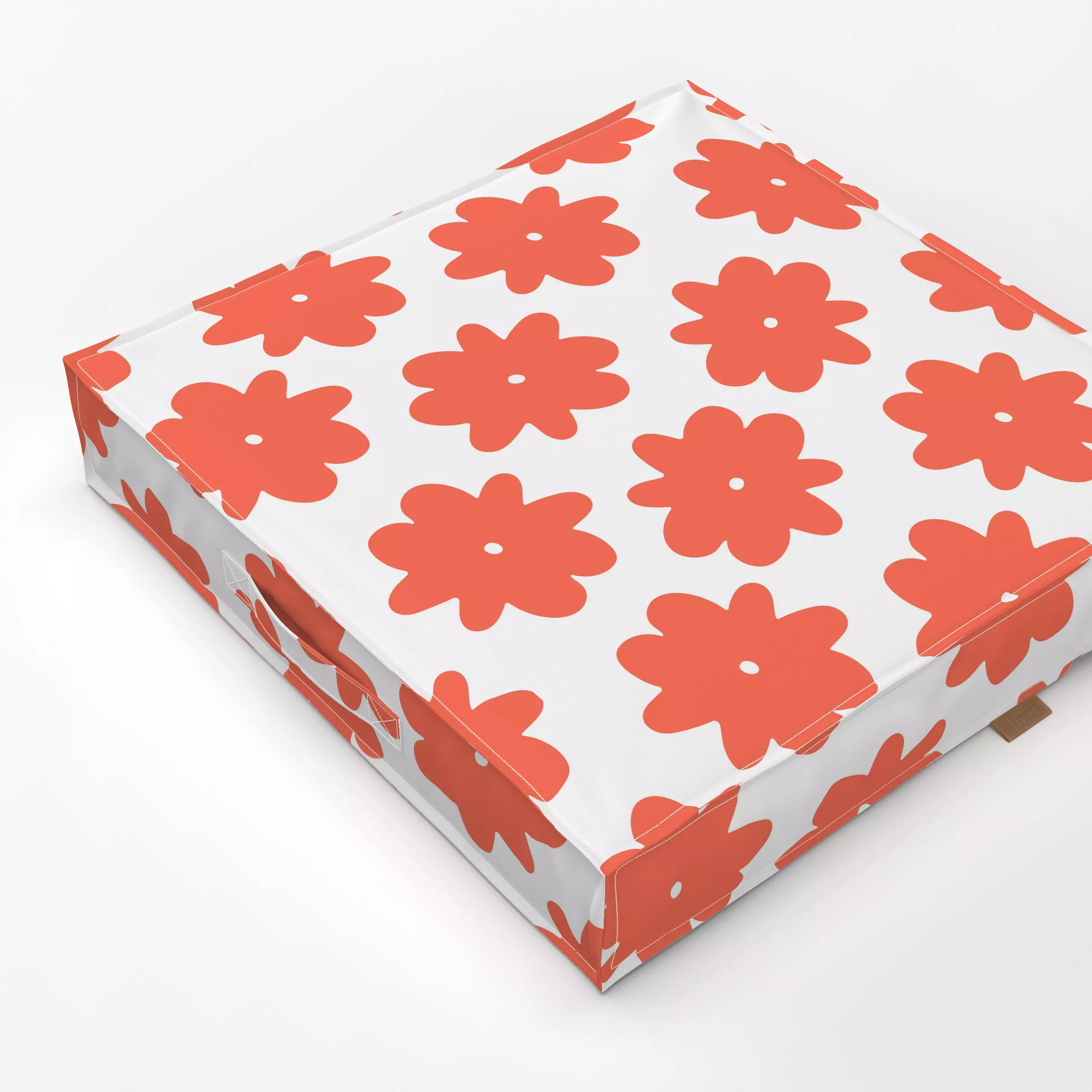 Bodenkissen Liva Flowers Pattern Red - Blumen & Florales, Symbole & Muster - von „Jana Driver"; Sommerblumen, floral, schlic...
