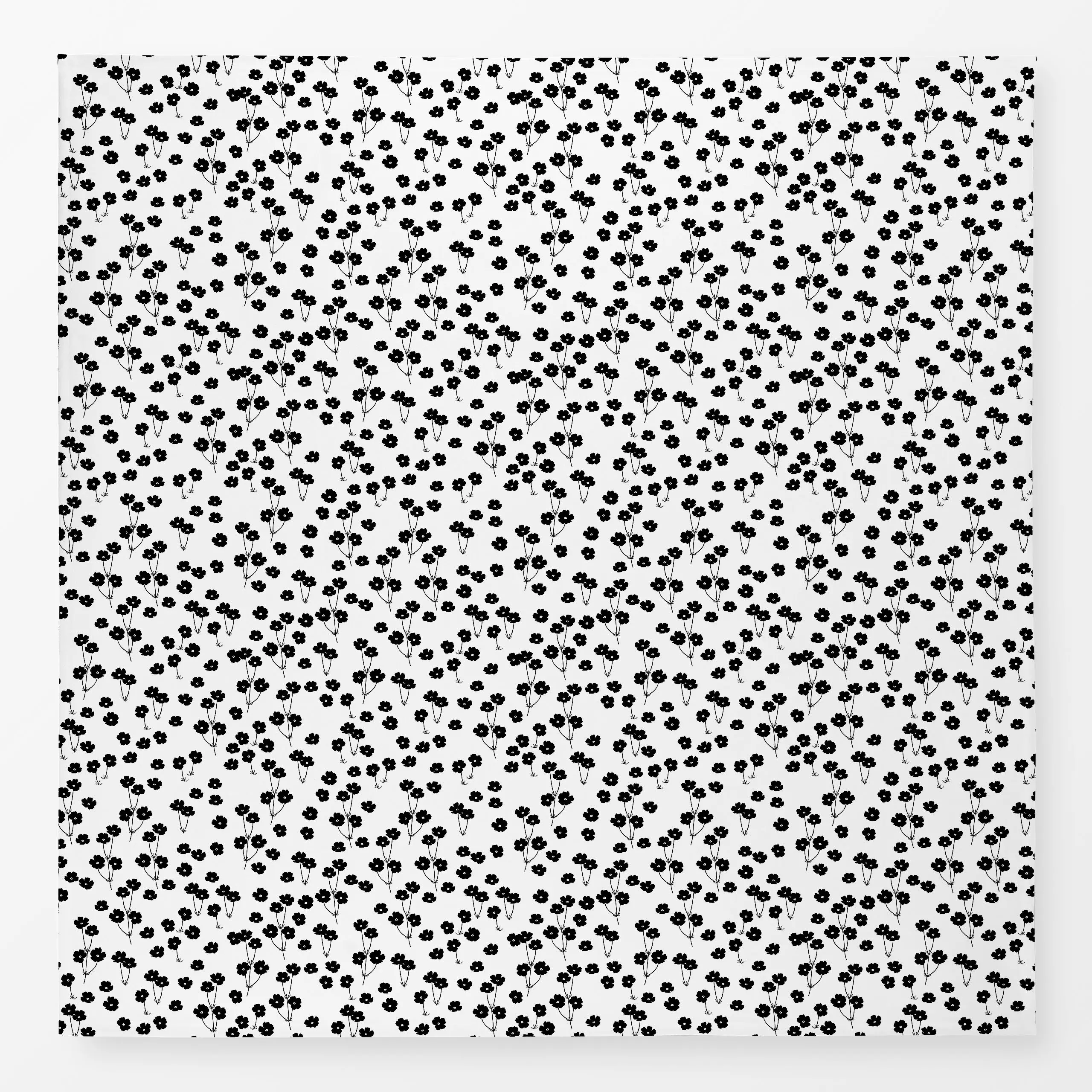 Tischdecke Blumenwiese schwarz weiß - Blumen & Florales, Symbole & Muster, Pflanzen & Botanik - von „Kantioler Design"; Must...