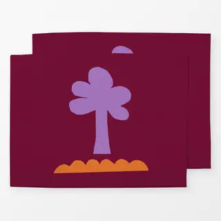 Tischset Frühling Baum rot