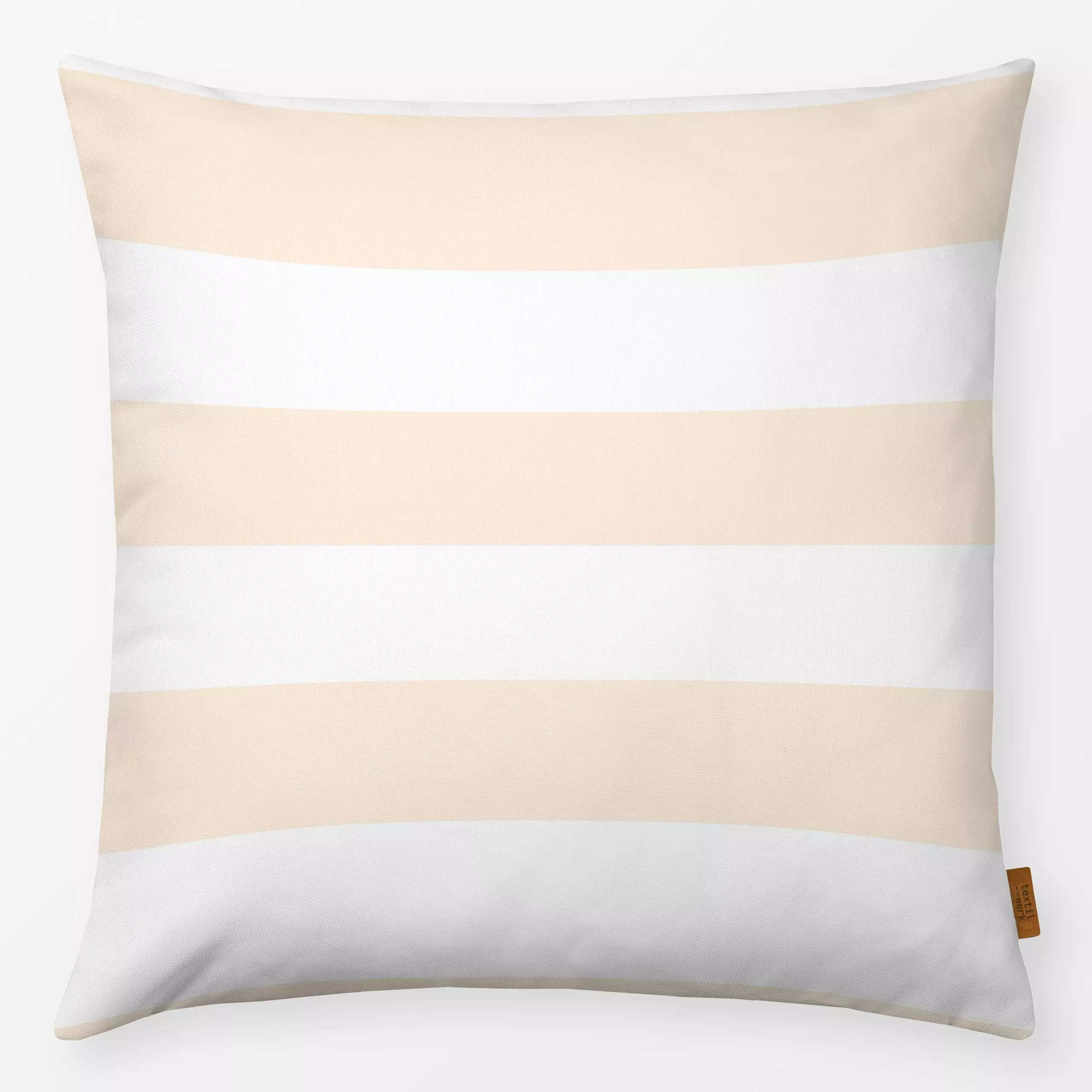 Kissen Bold Beige White Block Stripes - Sommer, Symbole & Muster - von „Studio ROSAGRAU“; Linien, Streifen, Sommerblumen, be...