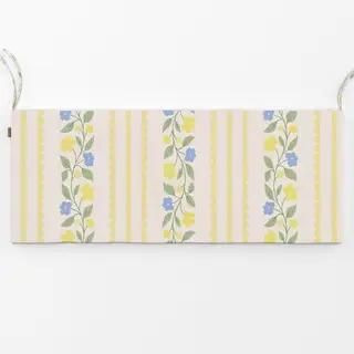 Bankauflage Blumen und Spitze Weiss Gelb