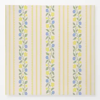 Tischdecke Blumen und Spitze Weiss Gelb