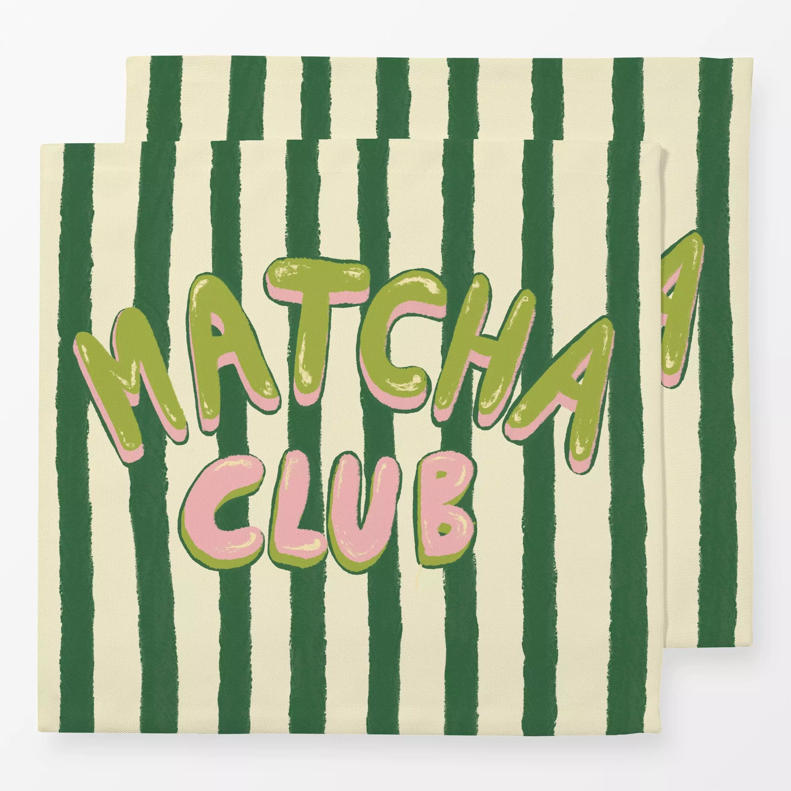 Servietten Matcha Club - Herbst, Sprüche & Schriftzüge, Küche, Essen & Trinken - von „Studio Dolci"; Streifen, Herbst, herbs...