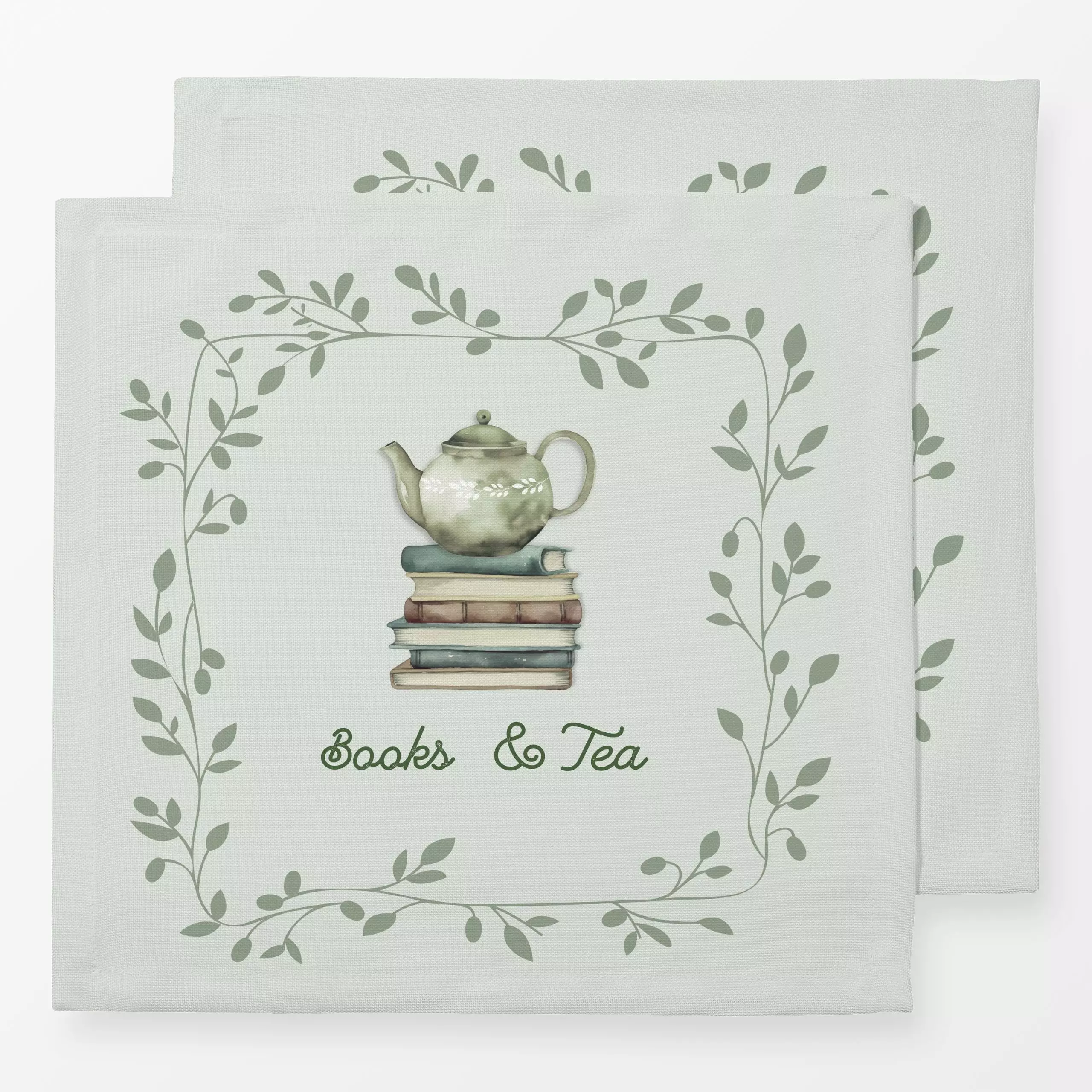 Servietten Cozy XMas Bücherliebe - Herbst - von „Monika Strigel"; Aquarell, Herbst, Teekanne, herbstlich, selflove, Lesen, S...