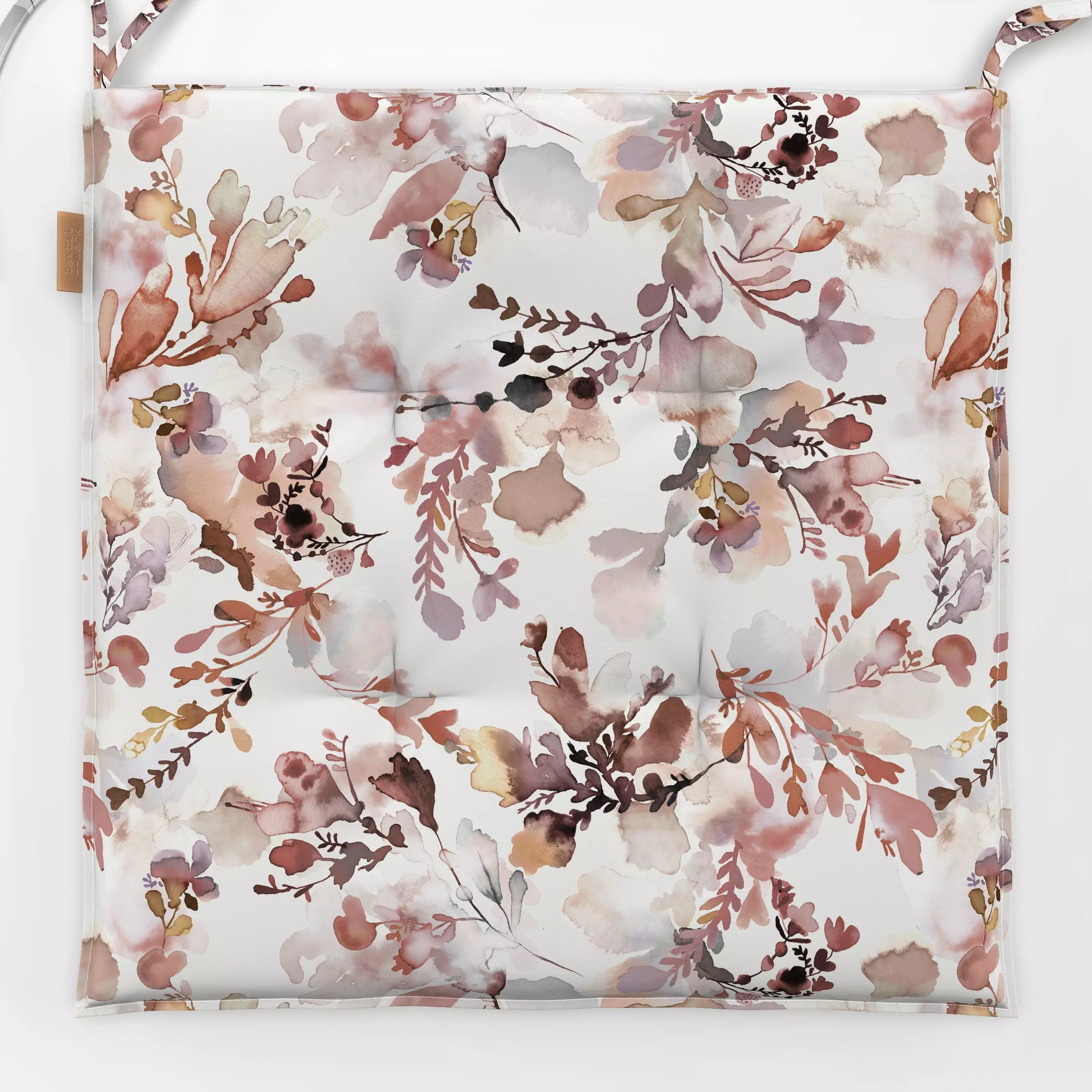 Sitzkissen Aquarell Floral Terracotta - Blumen & Florales, Herbst - von „Ninola Design "; marrokko, Gouache, Wildblumen, flo...