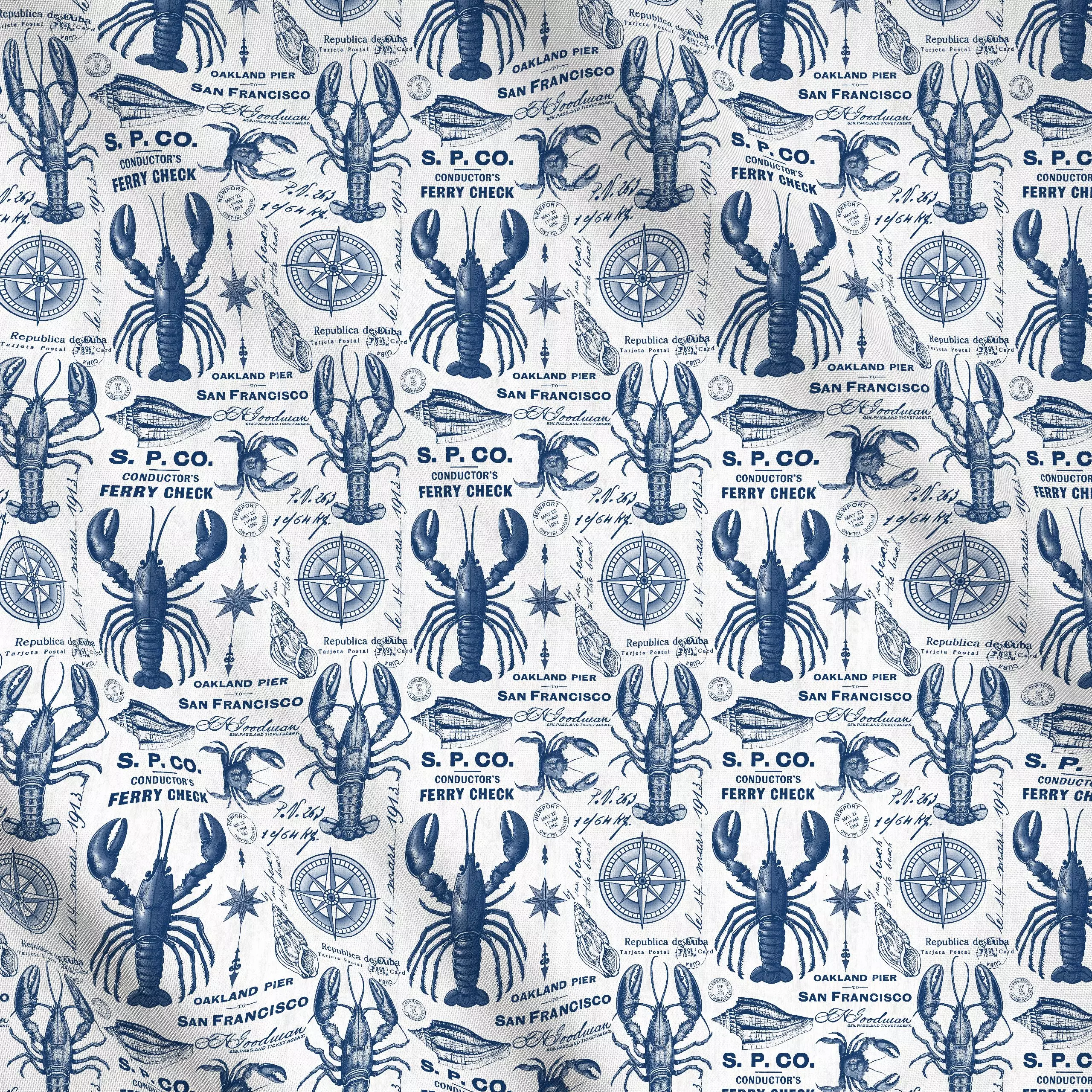 Meterware Retro Beach Memories - Sommer, Retro & Vintage - von „Andrea Haase"; Meer, Strand, Meerestiere, Kreise, Urlaub, ma...