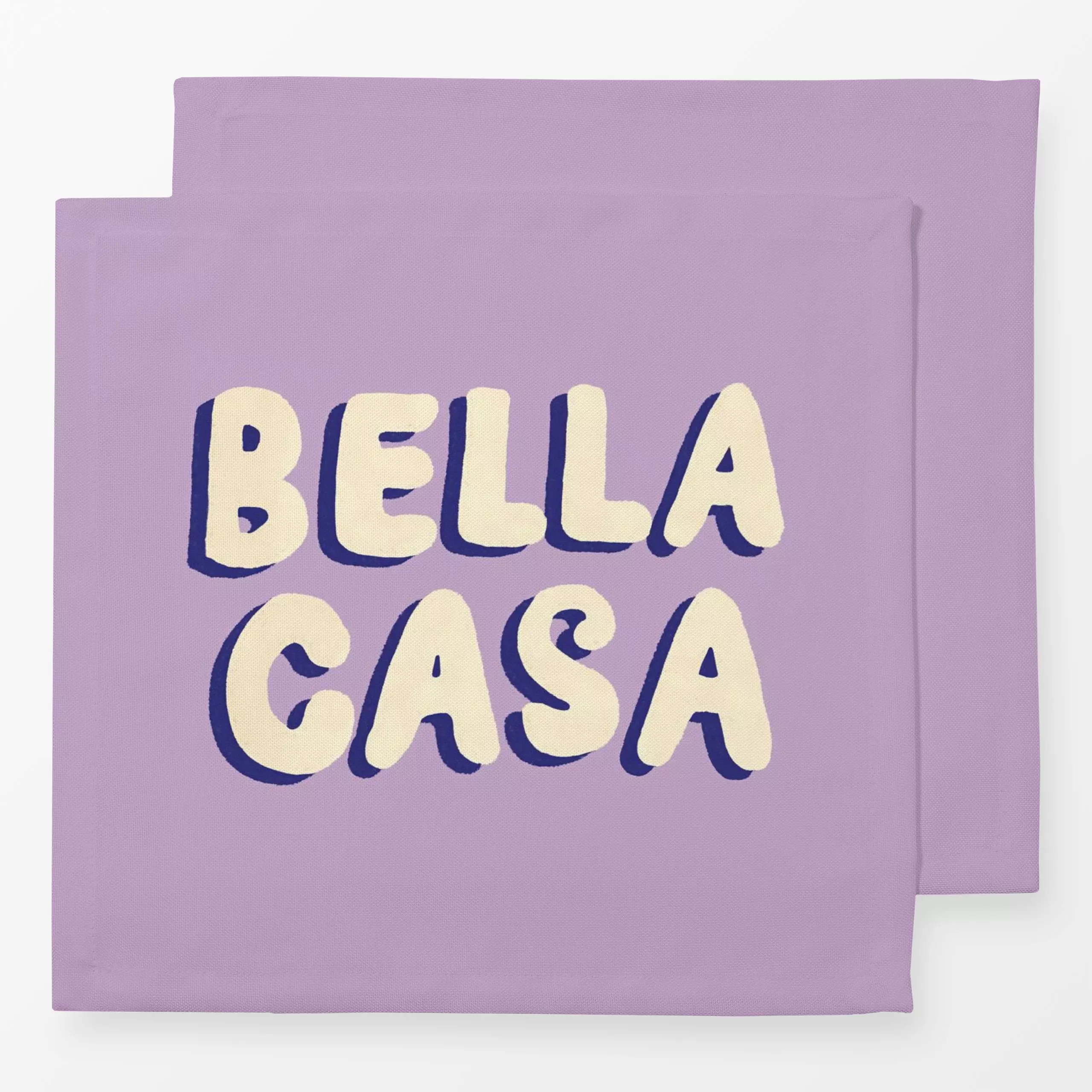 Servietten Bella Casa lila - Sprüche & Schriftzüge - von „Studio Dolci"; Home, lila, flieder, Typographie, zuhause, casa, Ei...