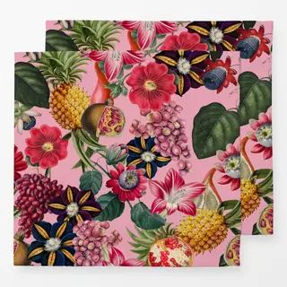 Servietten Tropenblüten & Früchte pink
