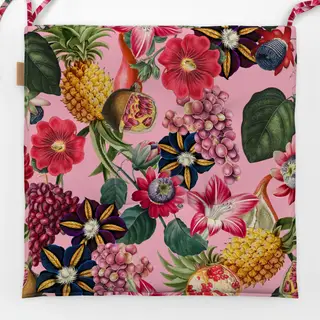Sitzkissen Tropenblüten & Früchte pink