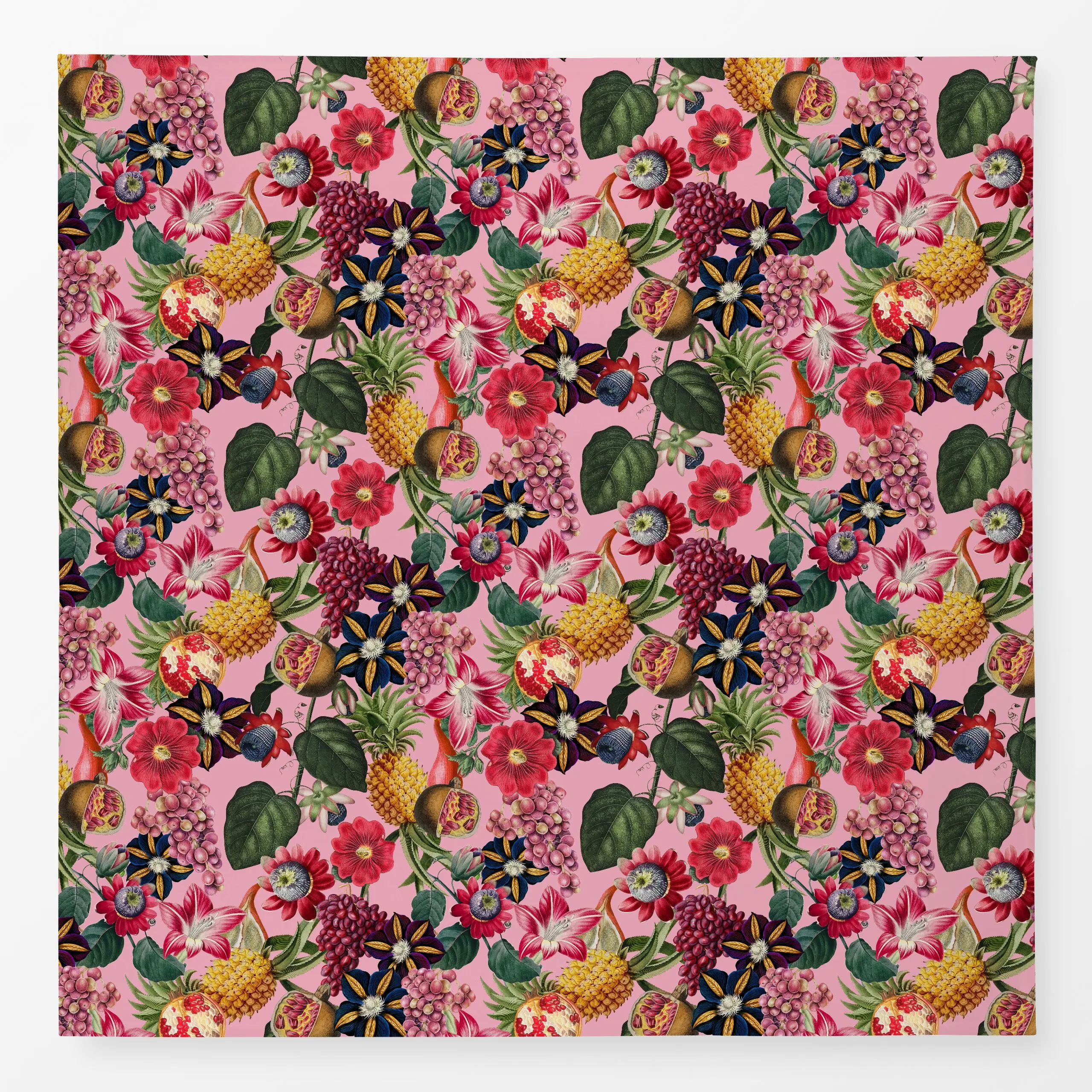 Tischdecke Tropenblüten & Früchte pink, Blumen, tropisch, Früchte, Sommer, von Uta Naumann