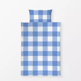 Bettwäsche Karo Blau Weiss