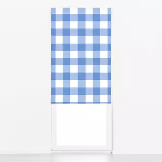 Raffrollo Karo Blau Weiss