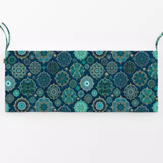 Bankauflage Moroccan Tiles Teal Gold
