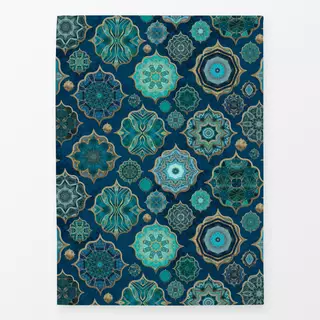 Geschirrtuch Moroccan Tiles Teal Gold