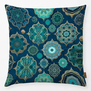 Kissen Moroccan Tiles Teal Gold