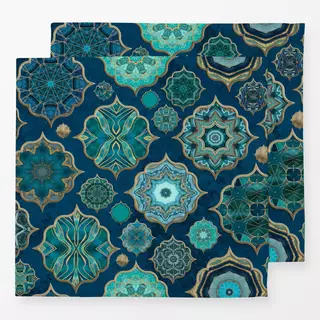 Servietten Moroccan Tiles Teal Gold