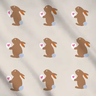 Meterware Osterhase Mit Ei Beige