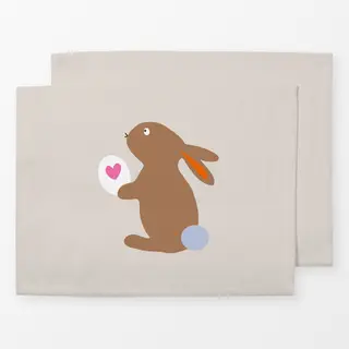 Tischset Osterhase Mit Ei Beige