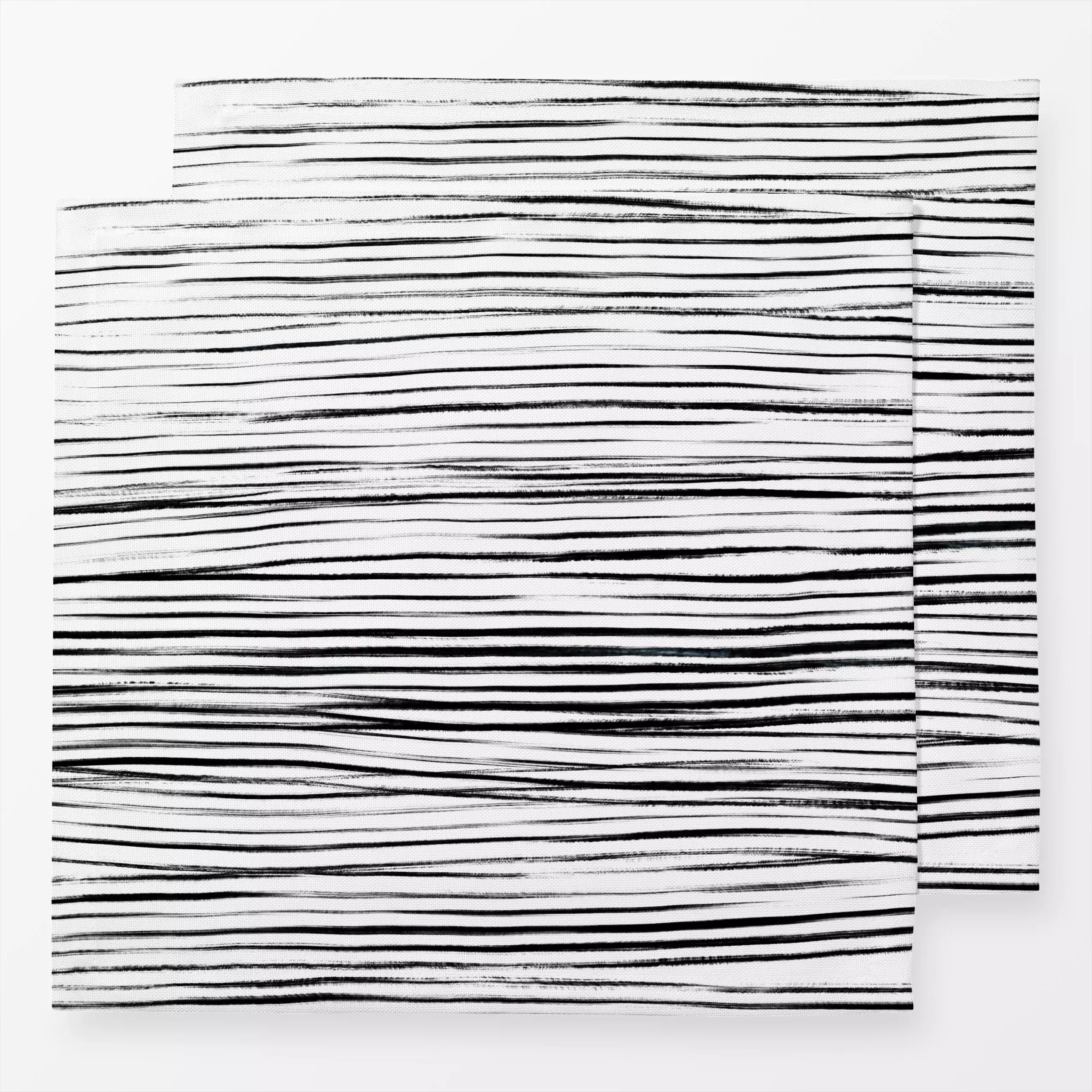 Servietten Schwarze Wellen - Symbole & Muster - von „Lena Lackmann"; Muster, schwarz, abstrakt, Pinselstrich, Striche, welle...