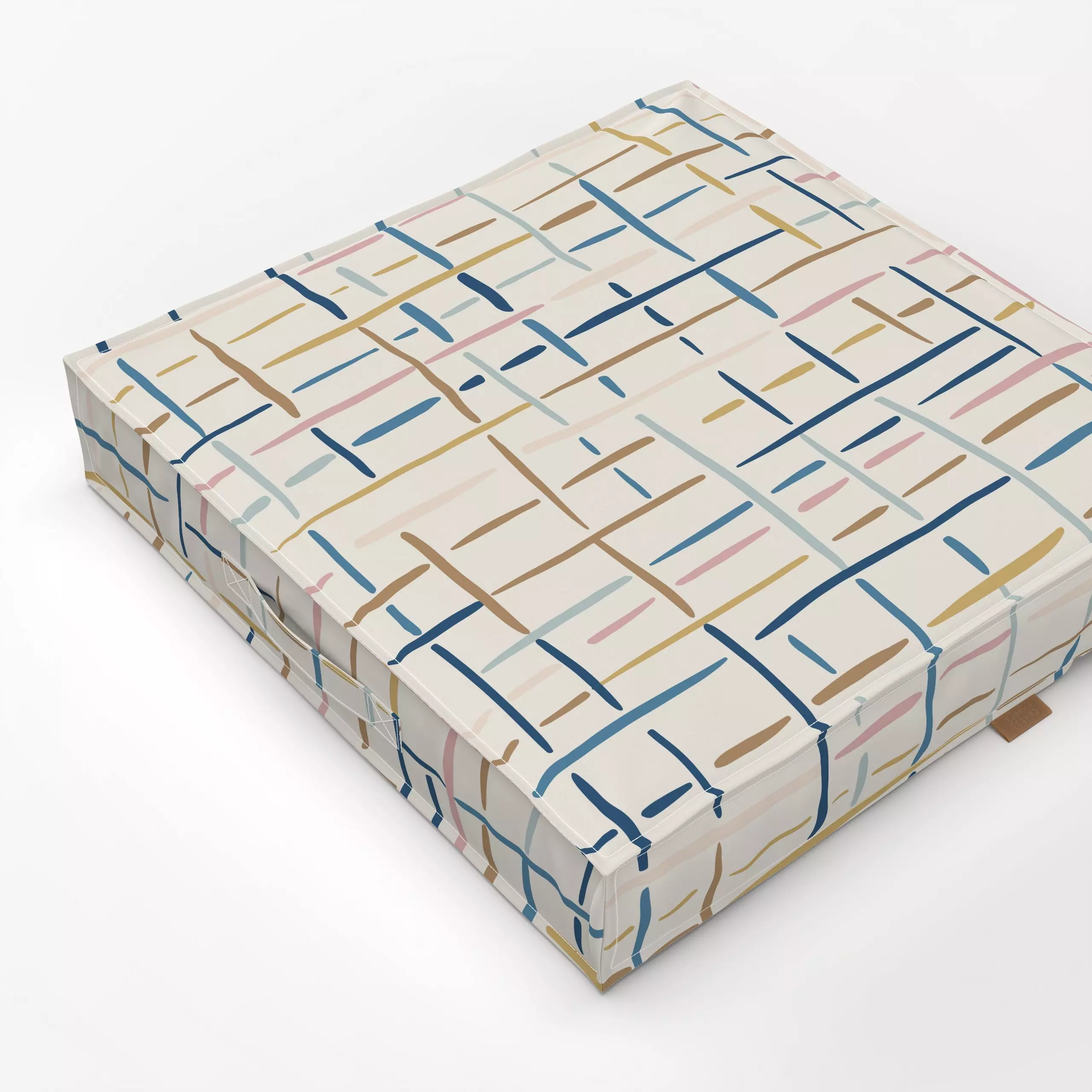 Bodenkissen Herbst Geflecht - Symbole & Muster - von „Katrin Graff"; rosa, Cozy, grafisch, kariert, soft, herbstlich, Coffee...