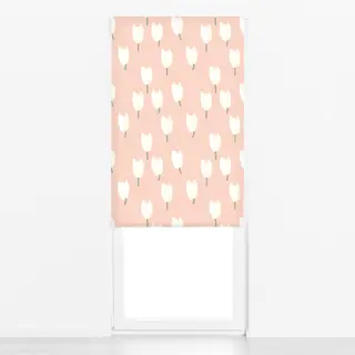 Raffrollo Tulpen auf Rosa