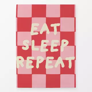 Geschirrtücher Eat Sleep Repeat Red Pink