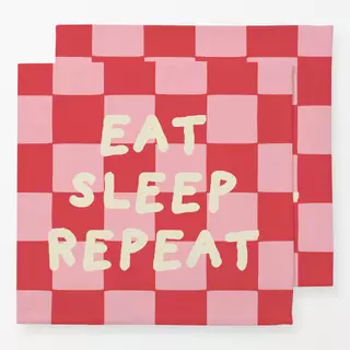 Servietten Eat Sleep Repeat Red Pink