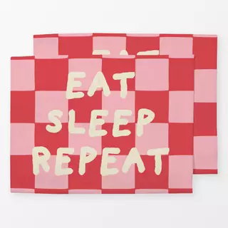Tischset Eat Sleep Repeat Red Pink