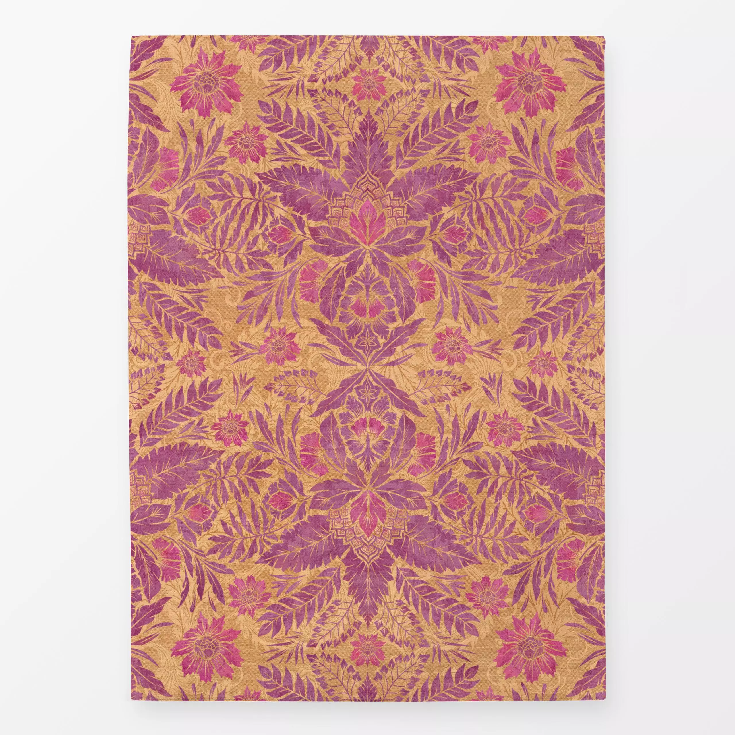 Geschirrtücher Golden Pink Florals Damask - Blumen & Florales, Frühling, Retro & Vintage - von „Bloomery Decor"; Retro, Blüt...