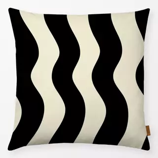 Kissen Wellen Black Beige