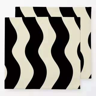 Servietten Wellen Black Beige