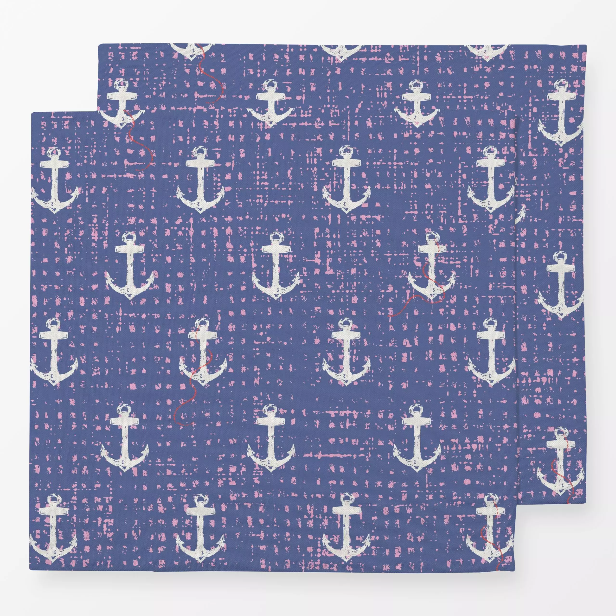 Servietten Anker Allover - Sommer, Retro & Vintage - von „moDeern Design Studio“; Meer, Sommer, blau, maritim, anker, schiff...