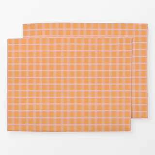 Tischset Karo Orange Rosa