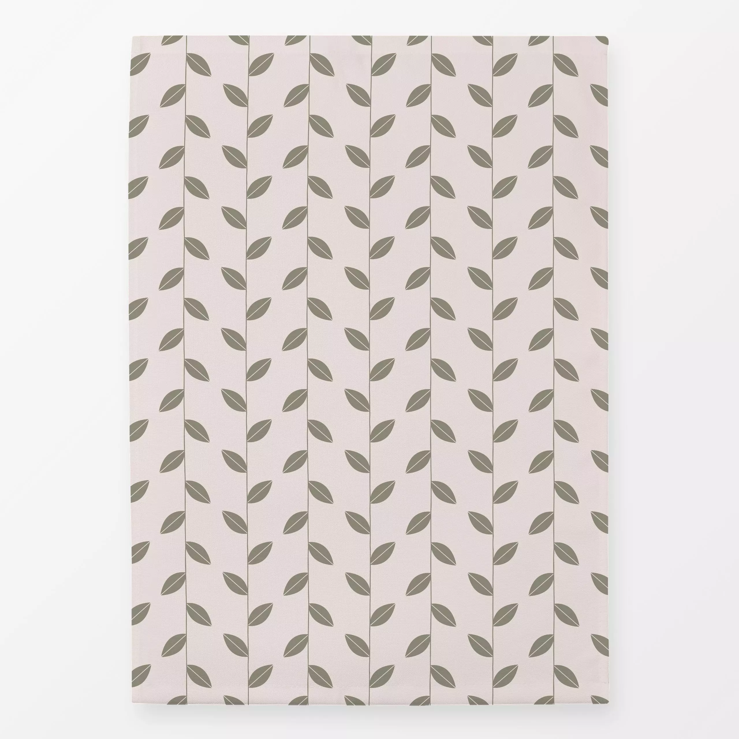 Geschirrtücher Blätter Grün Beige - Herbst, Symbole & Muster, Pflanzen & Botanik - von „Kathrin Woo"; minimal, Linien, Strei...