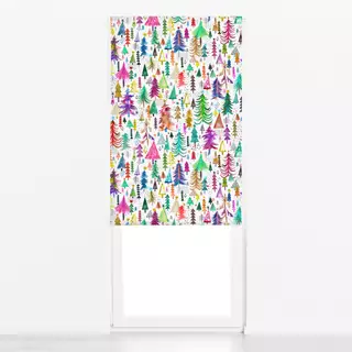 Raffrollo Colorful Christmas Pines