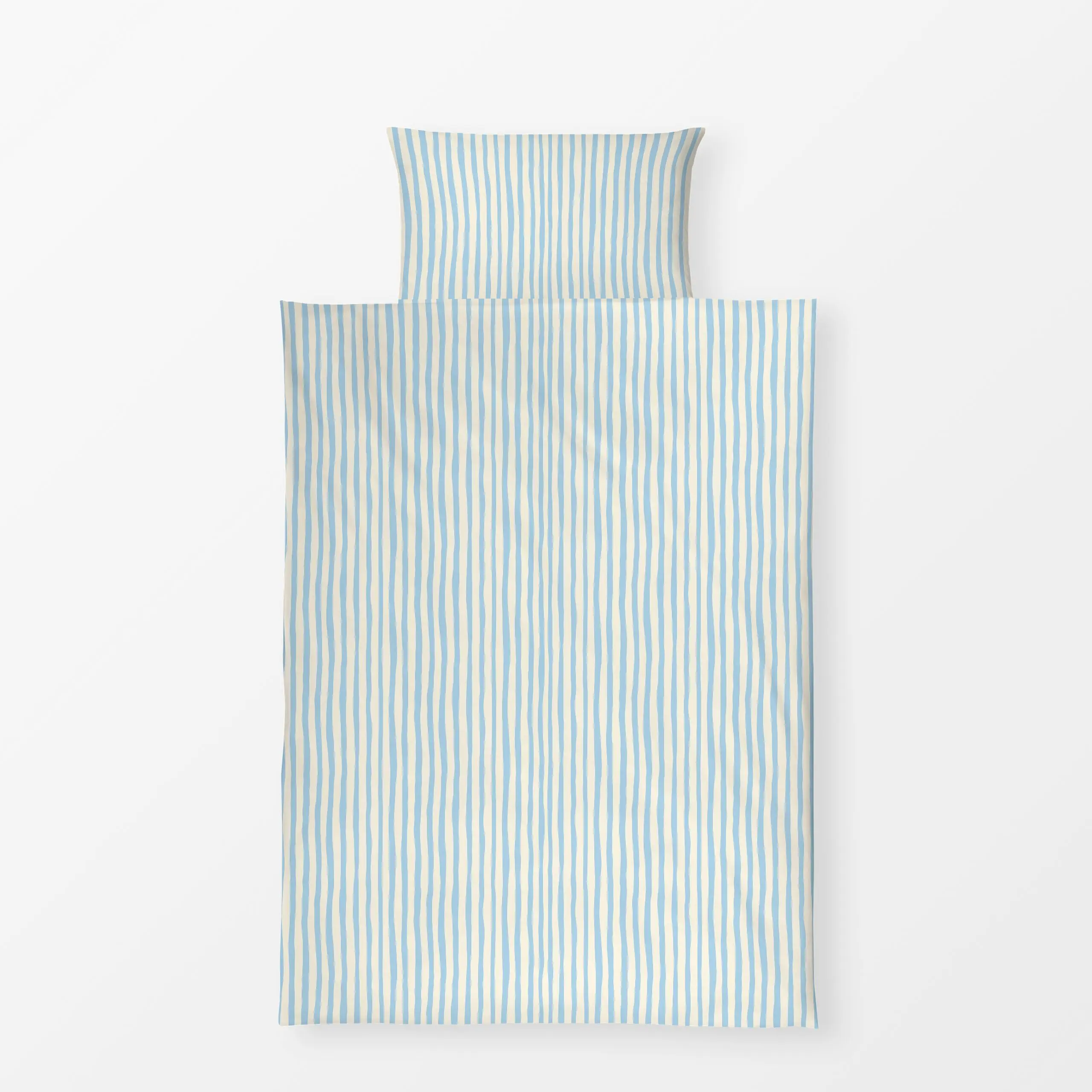 Bettwäsche Santorini Light Blue Stripes - Sommer, Symbole & Muster - von „By Anna Sienna"; Sommer, hellblau, gestreift, grie...