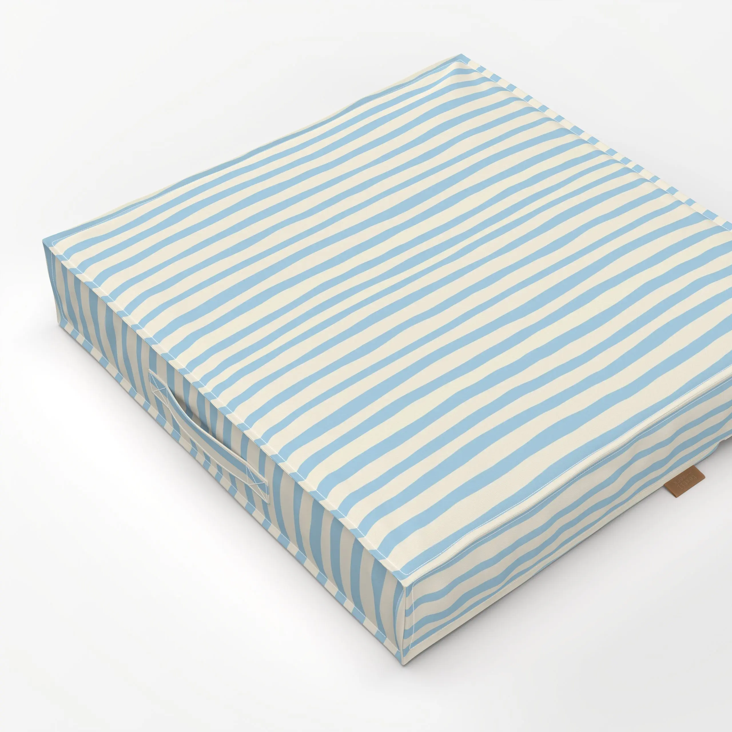 Bodenkissen Santorini Light Blue Stripes - Sommer, Symbole & Muster - von „By Anna Sienna"; Sommer, hellblau, gestreift, gri...